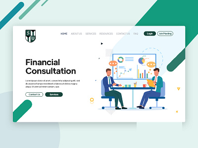 Financial Consultation adobe adobexd business business website consultation design finance app financial financial advisor financial services illustration illustration art ui uidesign vector websites xd xd design