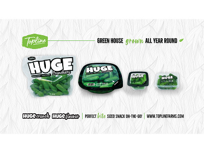 Topline™ Farms | HUGE Crunchers™ Full Branding cucumbers packaging graphic design toplinefarms