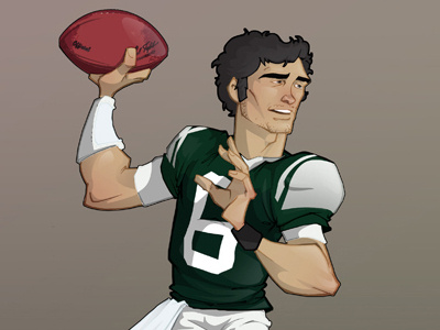 Sanchez - NY Jets character design comics foot us sport