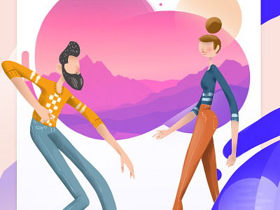 Couple character design edition flat design graphic design illustration