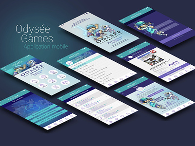 Odysée Games character design graphic design illustration mobile app mobile app design ui