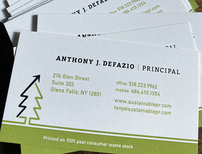 Sustainable PR Business cards arrow business card design earth environment graphic design green healthy logo logo design paper pr print recycle recycled stationery sustainability sustainable tree trees