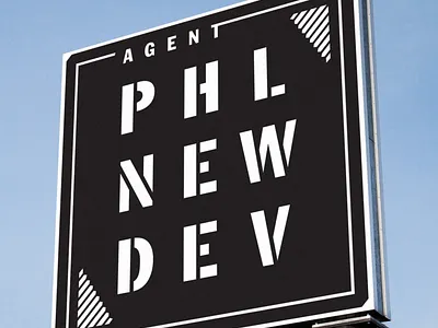 Agent PHL NEW DEV agent agent phl brand branding dev development logo new phila philadelphia philly phl real real estate sign signage