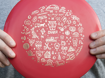 PA Disc Golf american made artwork circle design disc disc golf foil golf graphic design hand drawn illustration made in the usa pa penn penna pennsylvania pgh pittsburgh radial usa