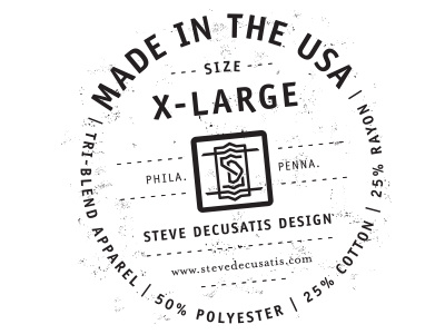 SD Apparel Label apparel badge design pa philadelphia shirt steve decusatis type typography usa