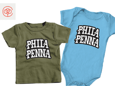 PHILA/PENNA on CottonBureau KiDs! apparel kids lettering penna phila philapenna philly stevedecusatis type