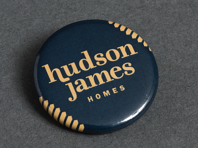 Hudson James Homes badge button home homes hudson logo logotype pin promo wordmark