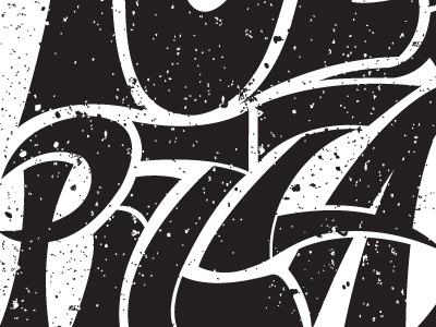 Pizza custom lettering pizza stencil type typography