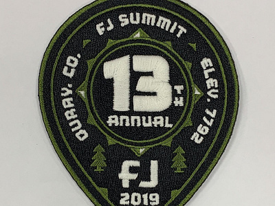 FJ Patch badge co colorado design embroider embroidery fj location logo patch pin summit tree trees