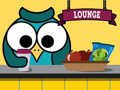Hoot Studio Lounge animation apple coffee fruit hoot illustration lounge owl tea