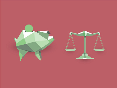 Low Poly Finance Icons balance finance freelance illustration investment low poly money pig piggy bank polygon scale