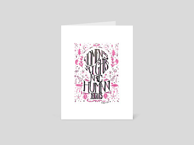 Women's Rights are Human Rights cecilia medina feminism feminist floral flowers hand lettering hillary clinton quote typography