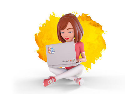 3D Laptop 3d character character design design illustration illustrator octanerender vector