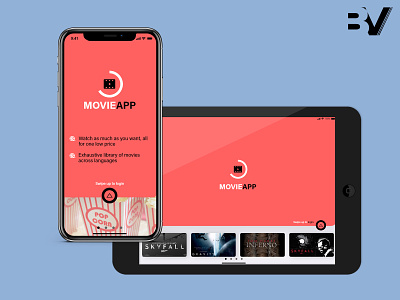 Movie App - Landing page adobexd creativechallenge landingpage movieapp splashscreen