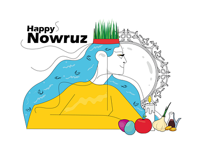 Happy Nowruz character characterdesign flat illustration flatdesign happy new year irsodeh nowruz