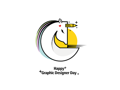Happy Grpahic Designer Day character characterdesign design designer designs digitalart flat illustration flatdesign happygraphicdesignerday illustration irsodeh unicorn