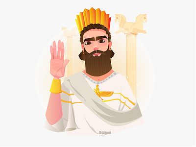 Cyrus the Great character characterdesign cyrusgreet design digitalart flat illustration flatdesign ill illustration iran iranian irsodeh motion graphics pasargad persian
