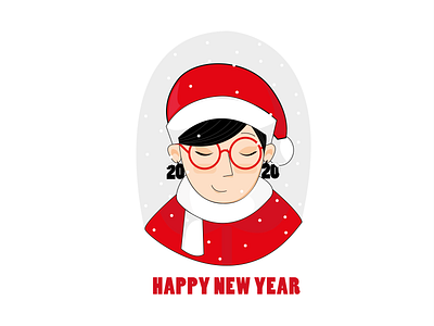 Happy New Year | 2020 2020 character characterdesign christmas digitalart flat illustration flatdesign illustration irsodeh santa