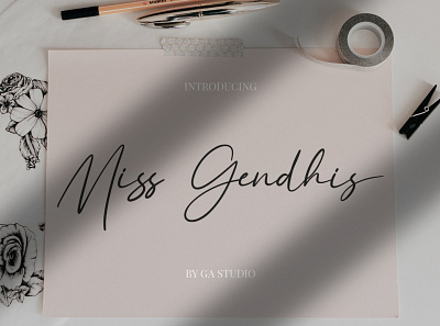 Miss Gendhis - Script Font beautifull branding design font design handmade illustration invitation script signature typography wedding