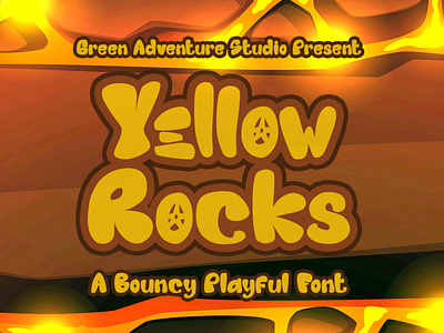 Yellow Rocks beautifull bouncy branding design font design fun display handmade kids font playful quirky typography