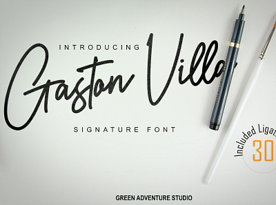 Gaston Villa | A Signature Font 2019 beautifull branding design font design handlettering handmade illustration logo typography