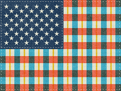 Plaid Flag america art design flag flannel hipster illustration july 4th pattern retro usa vintage