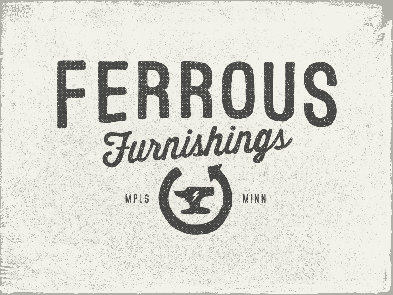 Ferrous Furnishings upcycle anvil decor recycle mark vintage graphic icon typography design logo