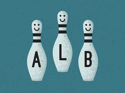 ALB bowling cute design graphic illustration logo mark retro texture typography vintage