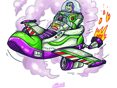 buzz lightyear tou story animation artworks buzz lightyear cartoons characterdesign childrens illustration culture design digital illustration digital painting illustration movies old skool sneakers toy story vector