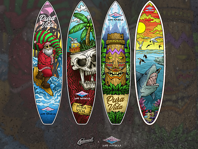 Surfboard Illustration animation art artist artworks branding cartoons character design characterdesign culture digital illustration digital painting illustration surfboard tiki vector visual art