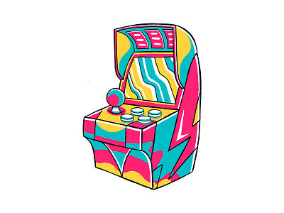 90's Vibe - Game Arcade Machine Vector Illustration
