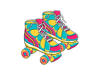 90's Vibe - Roller Skates Vector Illustration art boot childhood design footwear graphic leisure roller skates shoe summer trendy vector