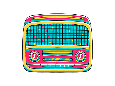 90's Vibe - Radio Vector Illustration audio design icon illustration isolated object retro speaker stereo style vector vintage