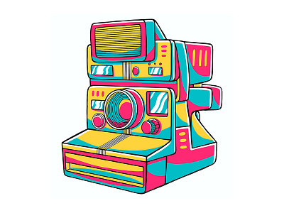 90's Vibe - Polaroid Camera Vector Illustration camera collection design frame graphic icon illustration isolated photo sign symbol vector