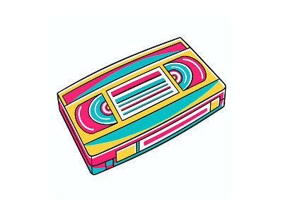 90's Vibe - Video Cassette Tape Vector Illustration 90s background design media old play retro style technology vector video vintage