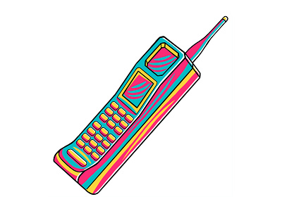 90's Vibe - Handphone Vector Illustration