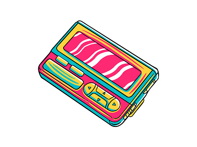 90's Vibe - Pager Vector Illustration communication device electronic icon illustration isolated object old pager retro technology vector