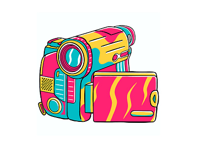 90's Vibe - Digital Handycam Vector Illustration camera design digital equipment icon illustration lens photography sign symbol technology vector