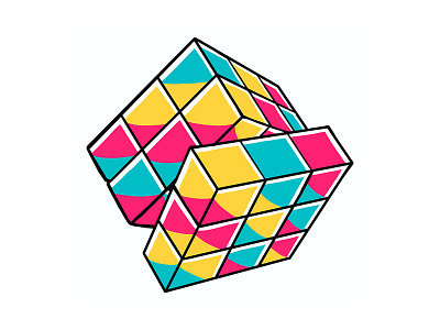 90's Vibe - Rubik Vector Illustration background cube design icon illustration puzzle rubik shape square symbol toy vector