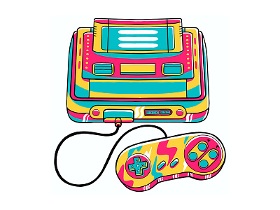 90's Vibe - Nintendo Classic Console Vector Illustration console design electronic game gaming icon illustration isolated symbol technology vector video
