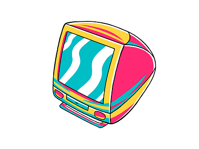 90's Vibe - iMac Vector Illustration art background computer design digital icon illustration play retro technology vector video