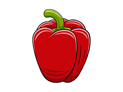 Red Pepper Vector Illustration food fresh icon illustration ingredient isolated organic paprika pepper red vector vegetable