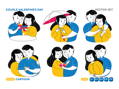 Couple Valentine's Day Vector Set #04