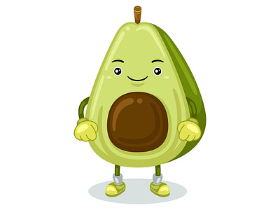 Avocado Character Vector avocado cartoon character cute food fruit funny happy icon illustration isolated vector