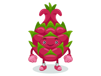 Dragonfruit Character Vector cartoon character cute food fruit fun funny happy healthy smile tropical vector