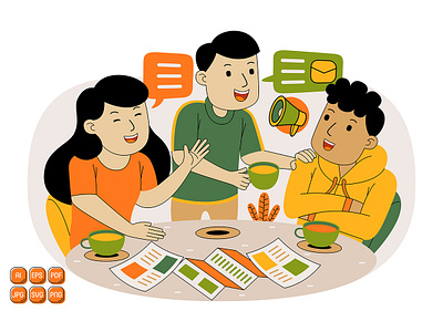 Teamwork Vector Illustration #06 business concept design illustration man office people success team teamwork vector work