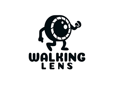 WALKING LENS - Logo Design branding design flat graphic design icon identity illustration illustrator logo minimal vector
