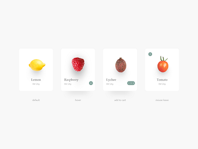 Minimal Product Cards card cards ecommerce fruit fruits minimal products website