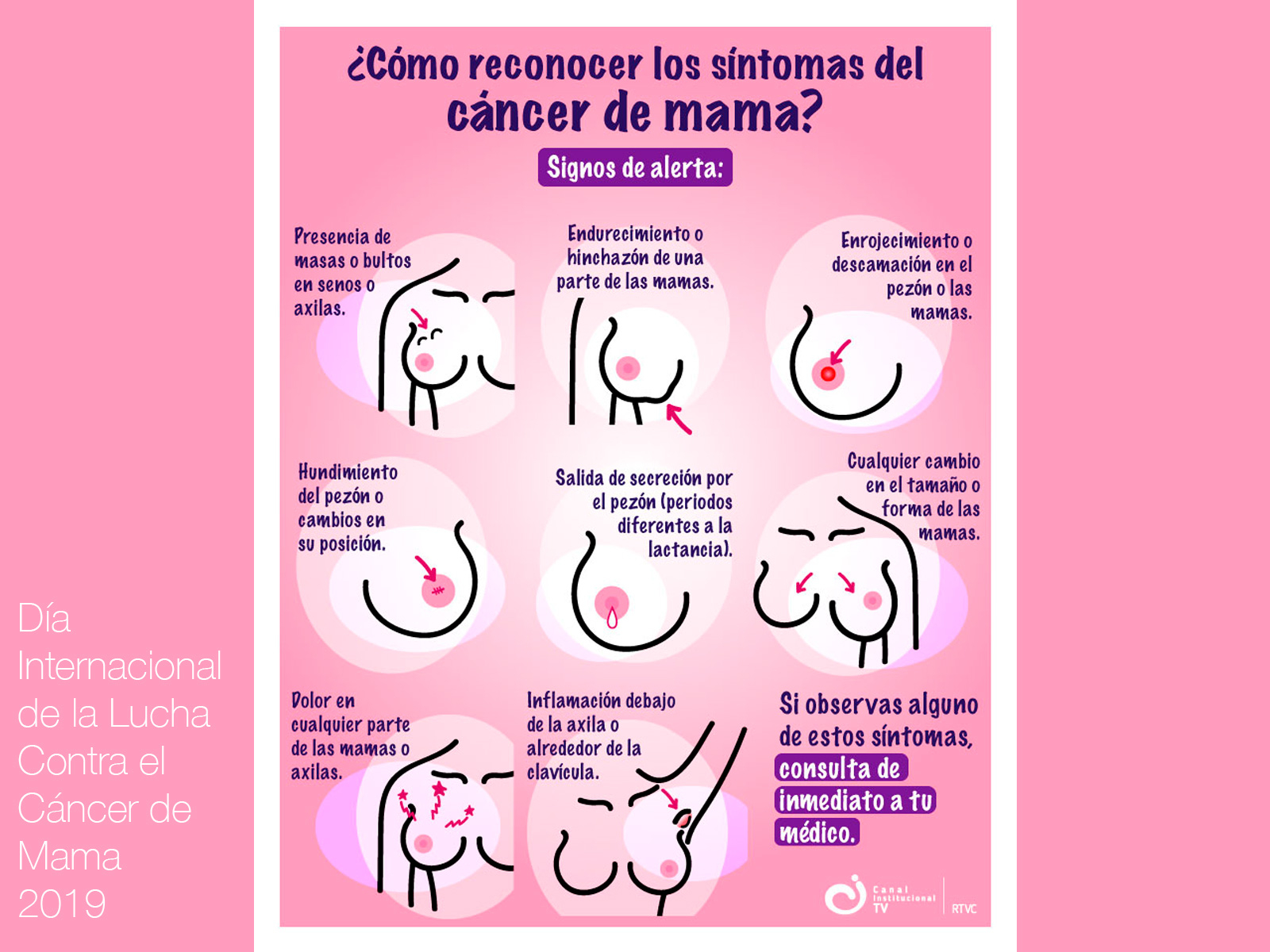 Día Internacional de la Lucha Contra el Cáncer de Mama digitalart graphicdesign illustration infographics social media design social media graphics vector