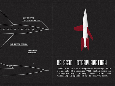 The Interplanetary Rocketliner blueprint drawings rocket space technical texture